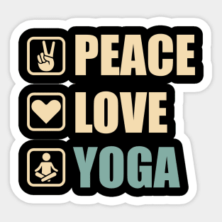 Peace Love Yoga - Funny Yoga Lovers Gift Sticker